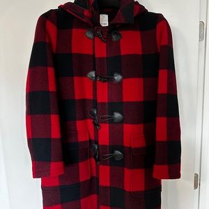 Men’s Brooks Brothers Buffalo plaid toggle coat NEVER WORN w/tags + bag